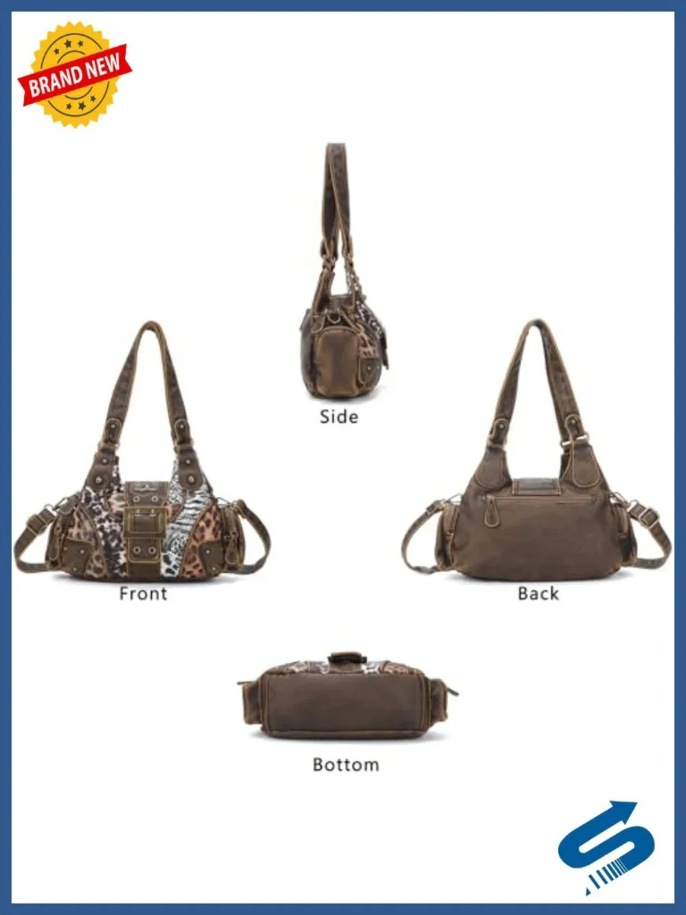 Vegan Leather Hobo Purse for Women, Crossbody Shoulder Handbag Y2K Multi-Pocket